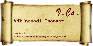 Váncsodi Csongor névjegykártya